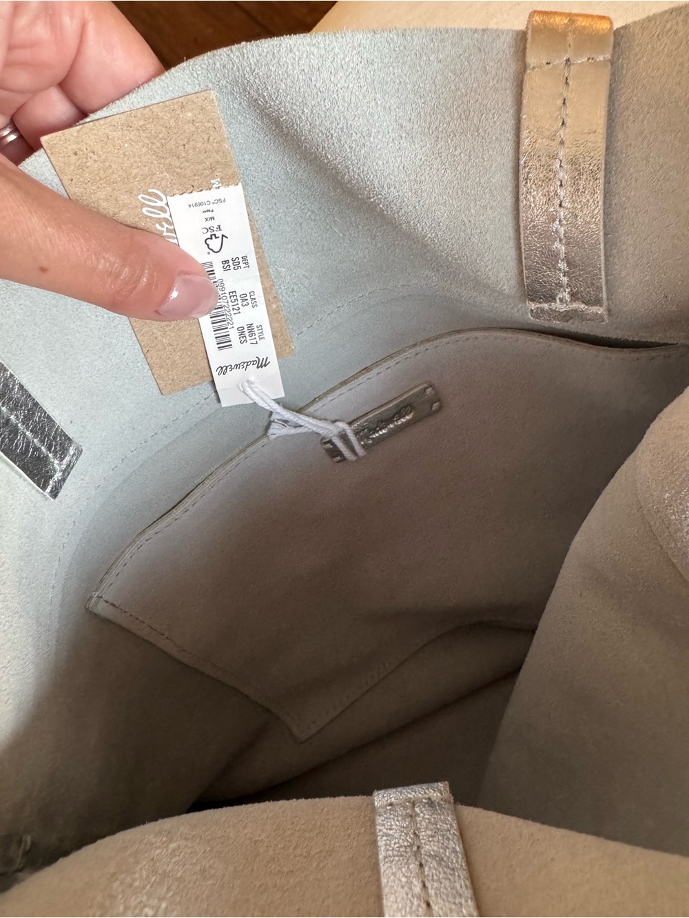 MADEWELL // Silver Metallic Magazine Tote Bag - Picture 5 of 9